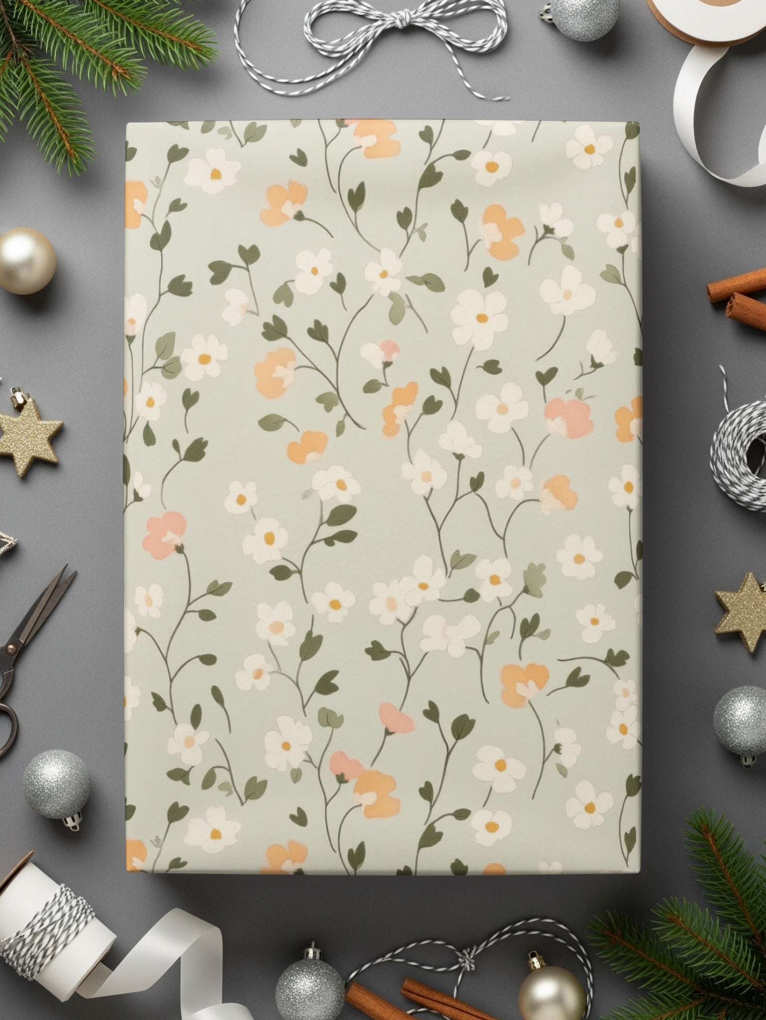 Sage Green Seamless Floral Pattern Digital - Moore and Mountain