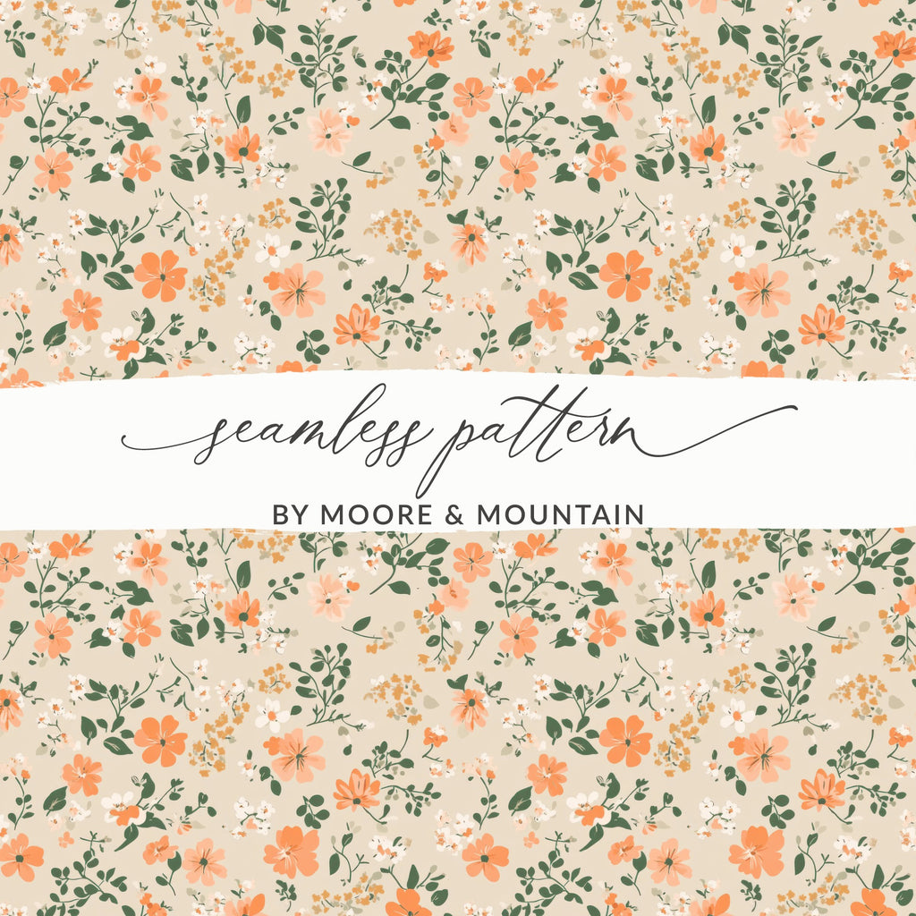 Sage Green Seamless Floral Pattern Digital - Moore and Mountain