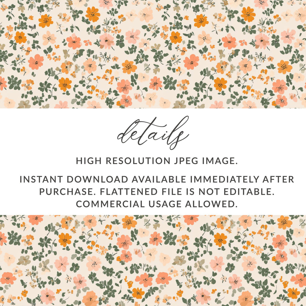 Sage Green Seamless Floral Pattern Ditsy Flower Background - Moore and Mountain