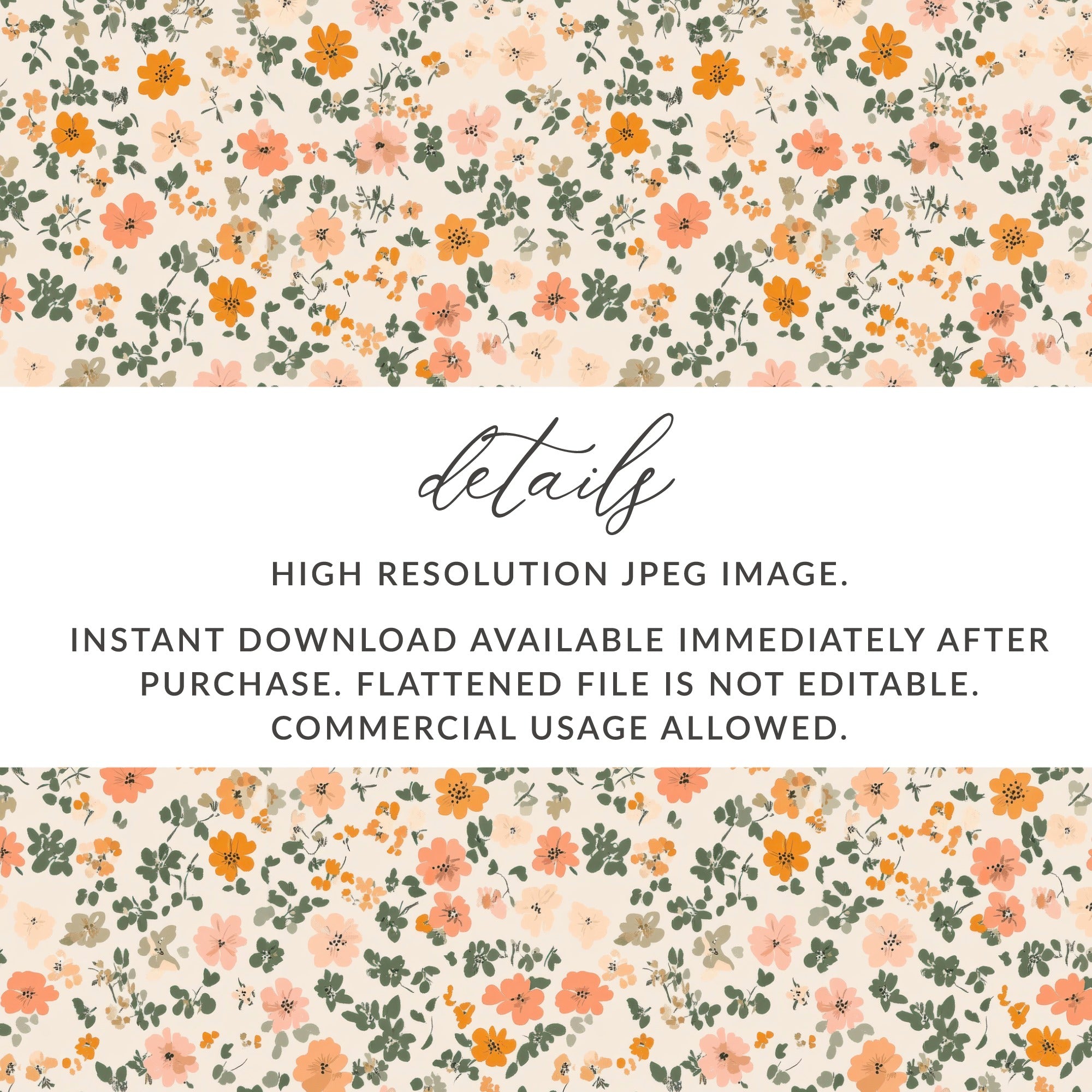 Sage Green Seamless Floral Pattern Ditsy Flower Background - Moore and Mountain