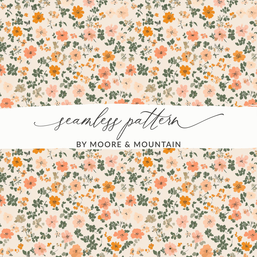 Sage Green Seamless Floral Pattern Ditsy Flower Background - Moore and Mountain