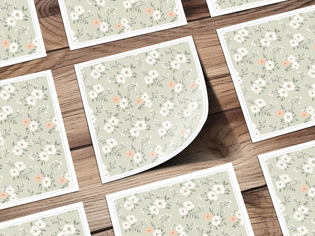 Sage Green Seamless Floral Pattern for Crafting Projects - Moore and Mountain