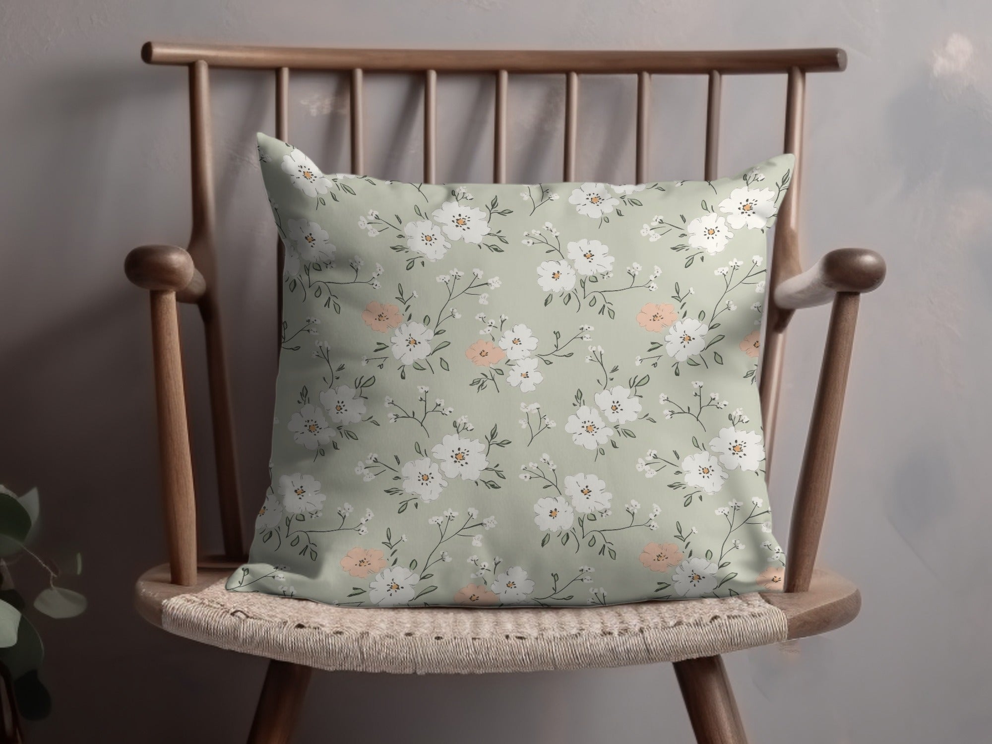 Sage Green Seamless Floral Pattern for Crafting Projects - Moore and Mountain