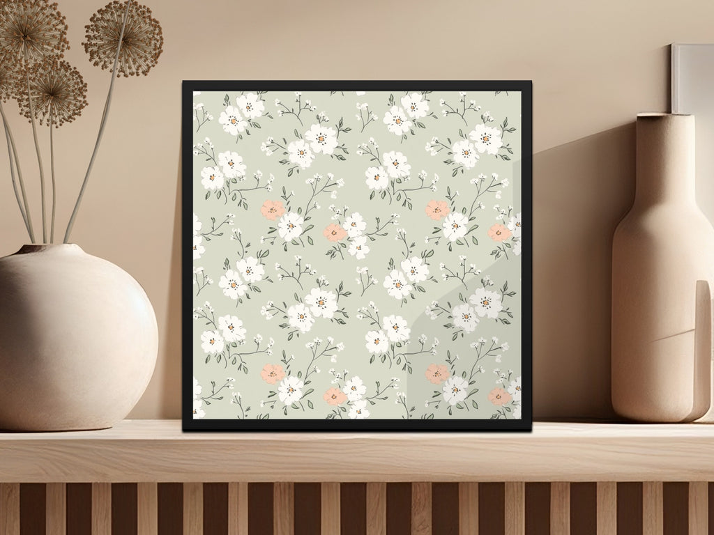 Sage Green Seamless Floral Pattern for Crafting Projects - Moore and Mountain