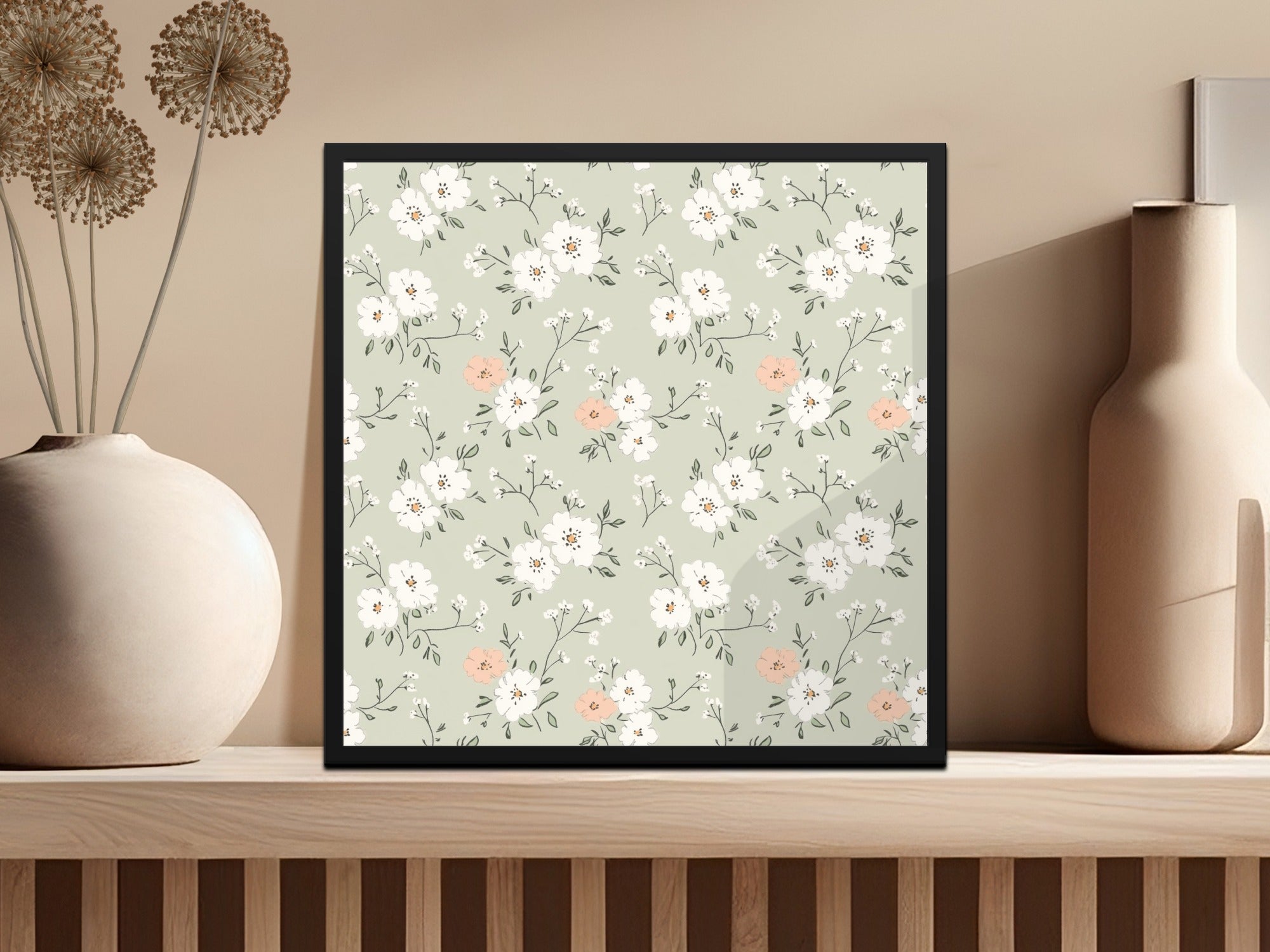 Sage Green Seamless Floral Pattern for Crafting Projects - Moore and Mountain