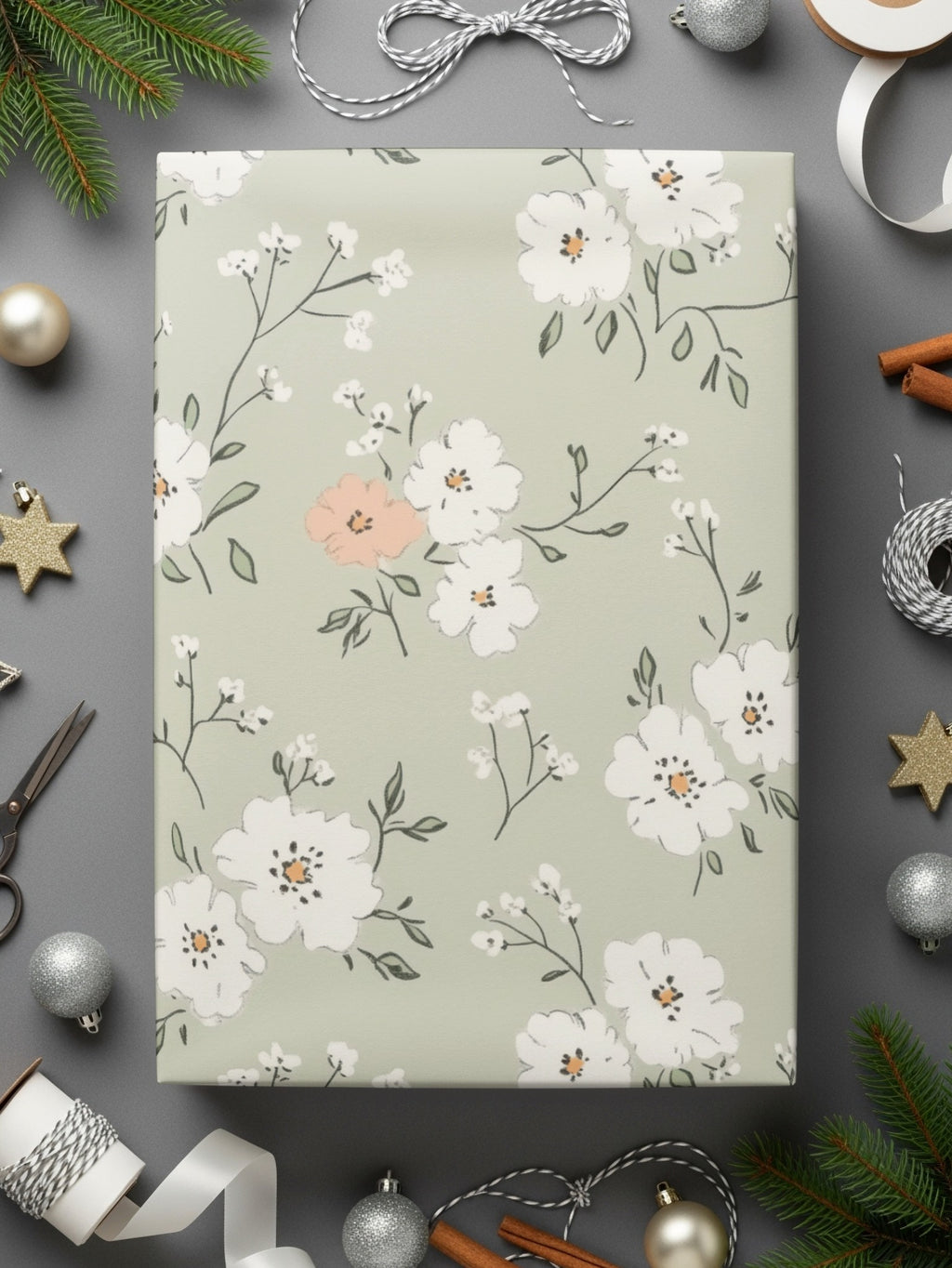 Sage Green Seamless Floral Pattern for Crafting Projects - Moore and Mountain