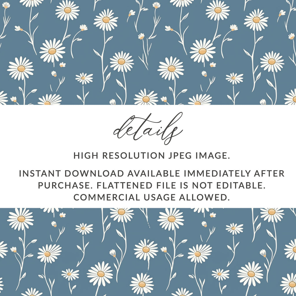 High Resolution Daisy Floral Pattern digital download