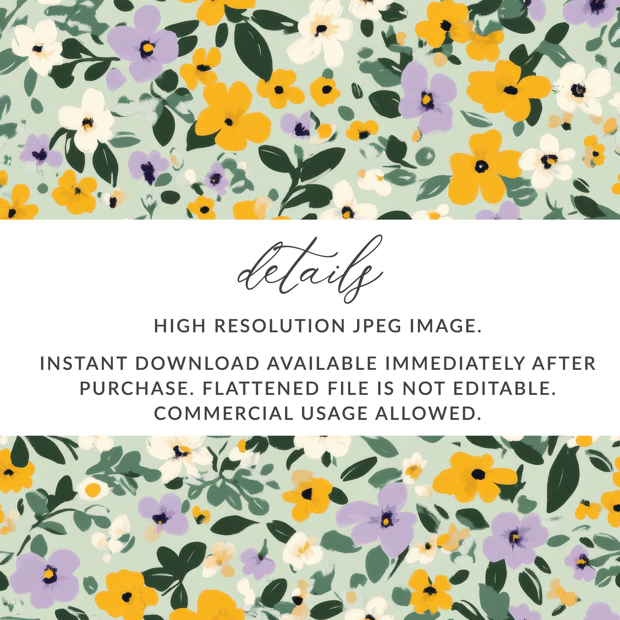 High Resolution JPEG Image Floral Instant Download