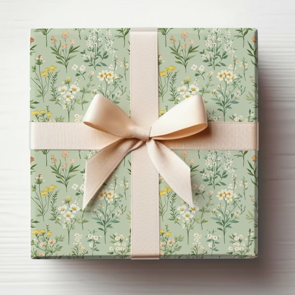 Floral Gift Box with Cream Ribbon for Special Occasions
