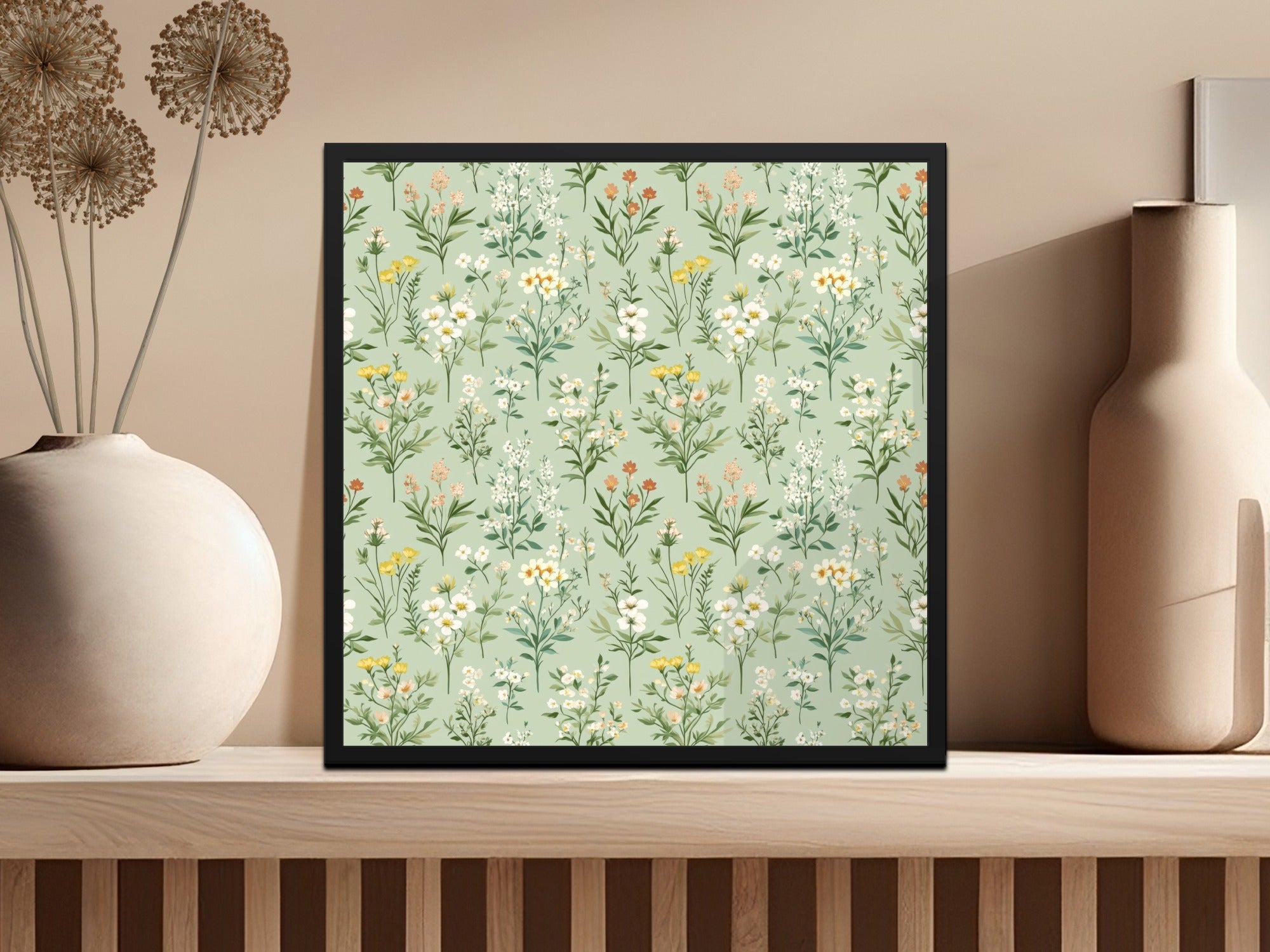 Vintage Floral Pattern Wall Art Print Poster Decor
