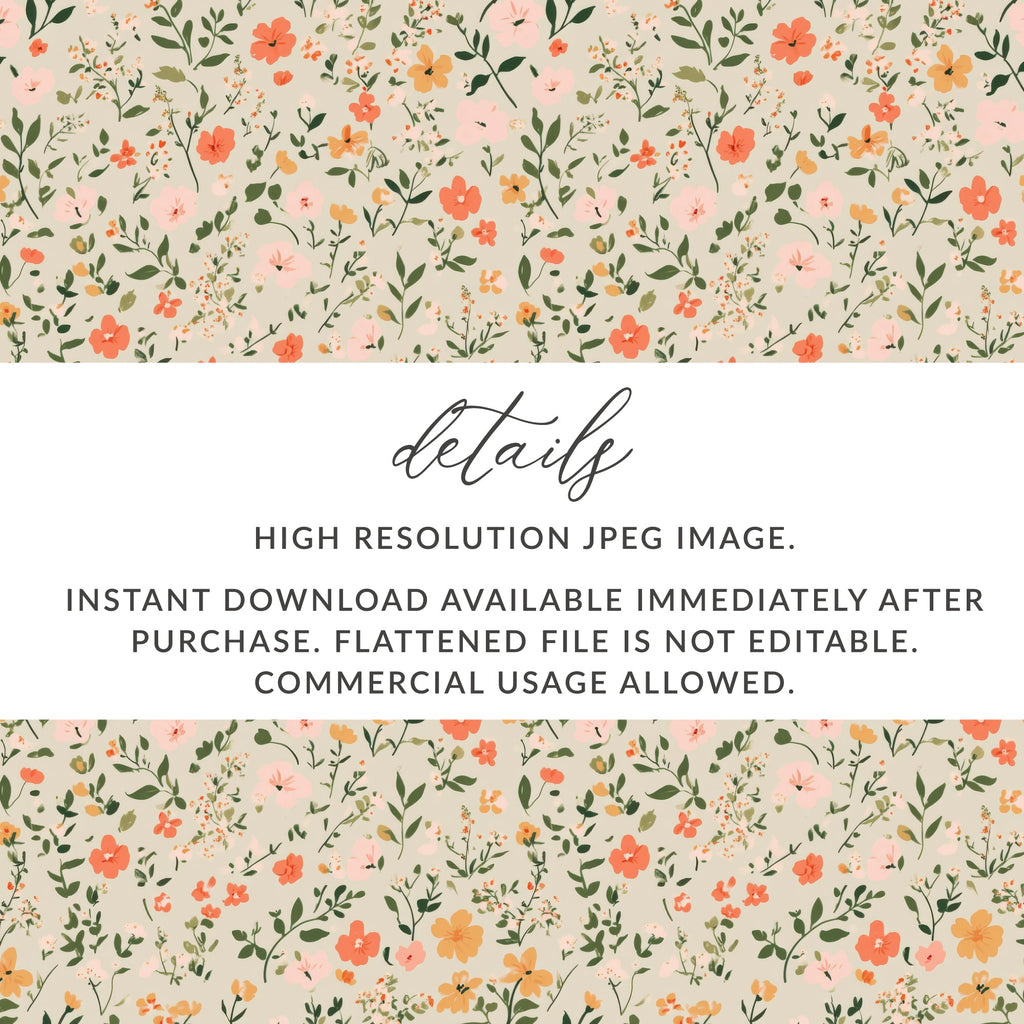 Sage Green Tiny Flower Print Seamless Floral Pattern Digital - Moore and Mountain