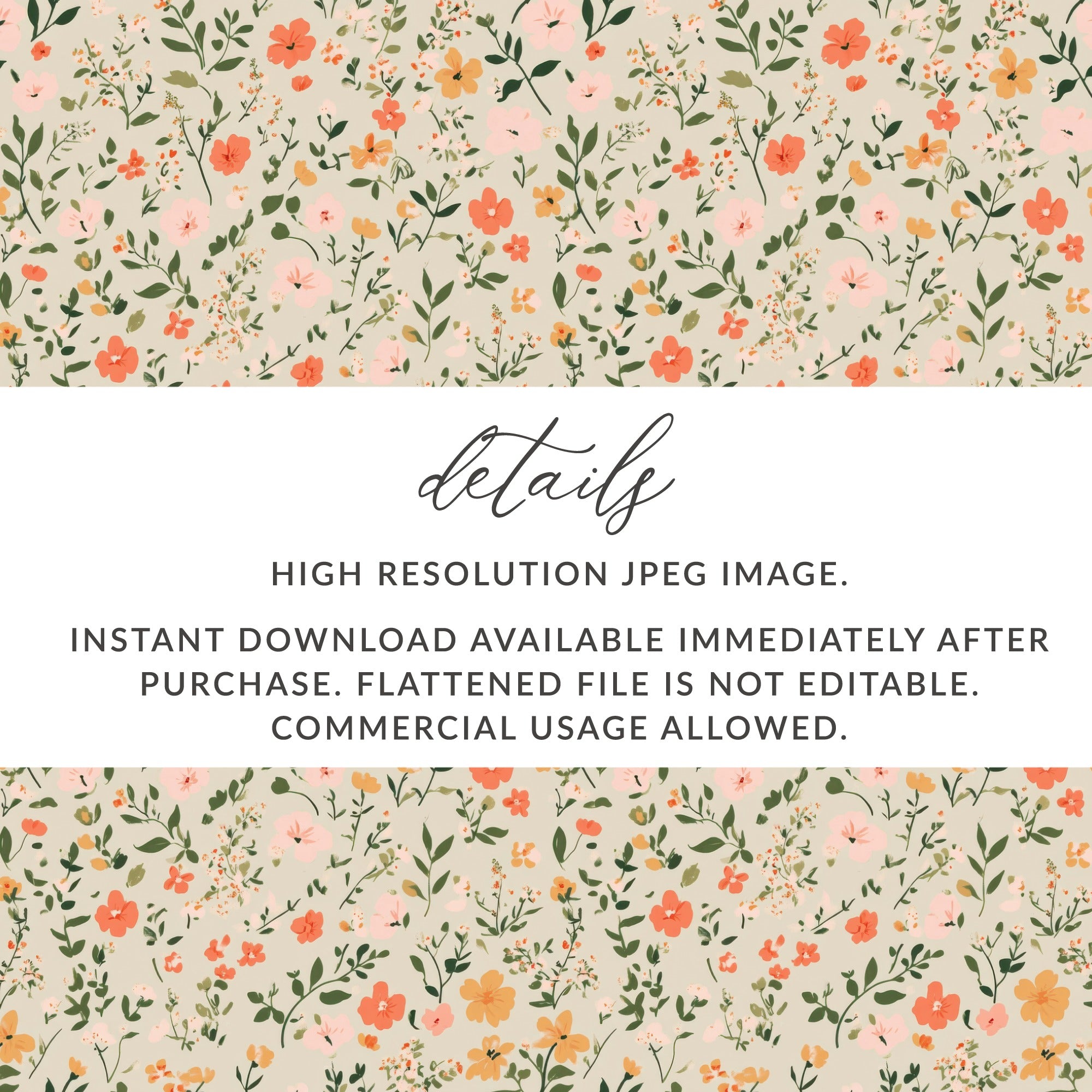 Sage Green Tiny Flower Print Seamless Floral Pattern Digital - Moore and Mountain