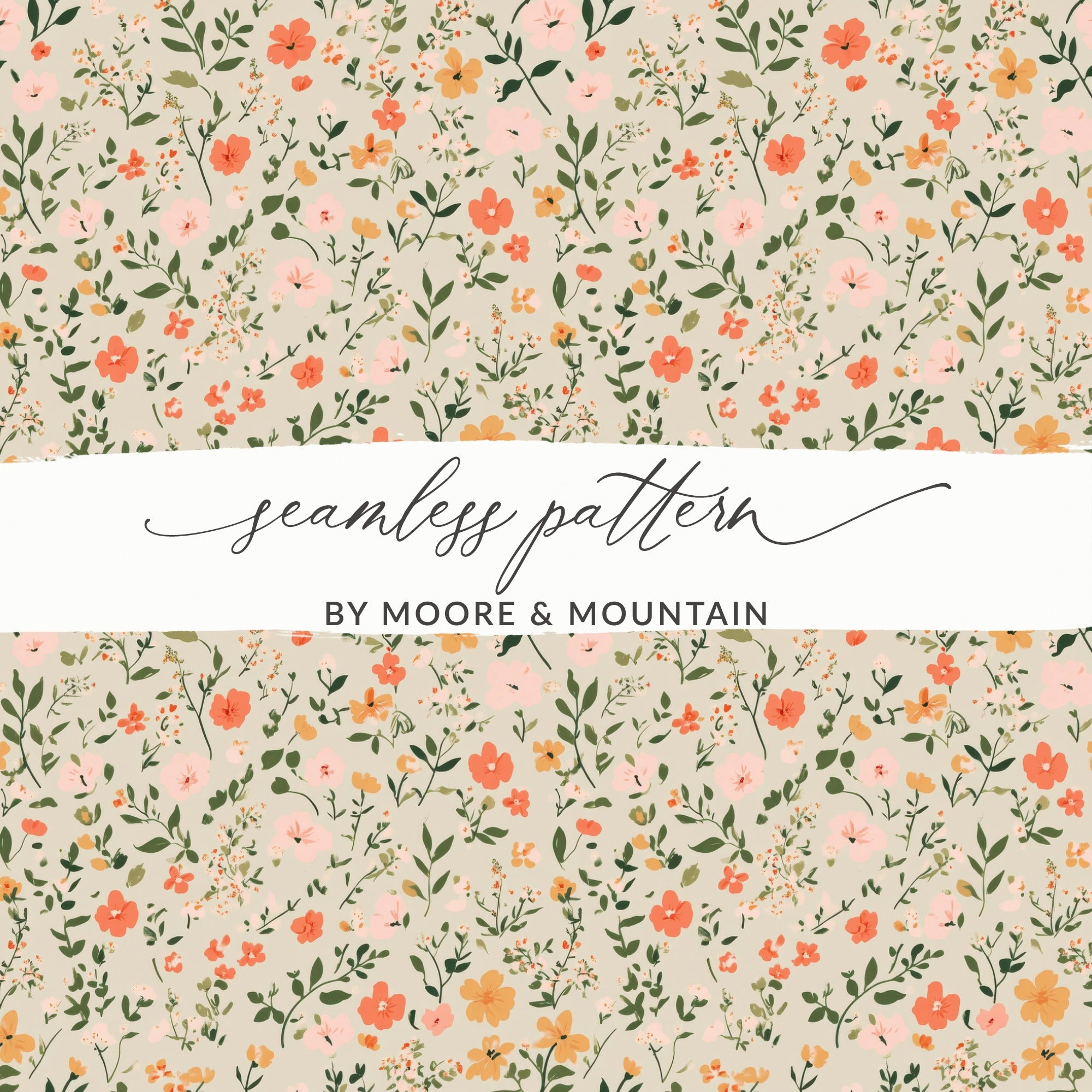 Sage Green Tiny Flower Print Seamless Floral Pattern Digital - Moore and Mountain