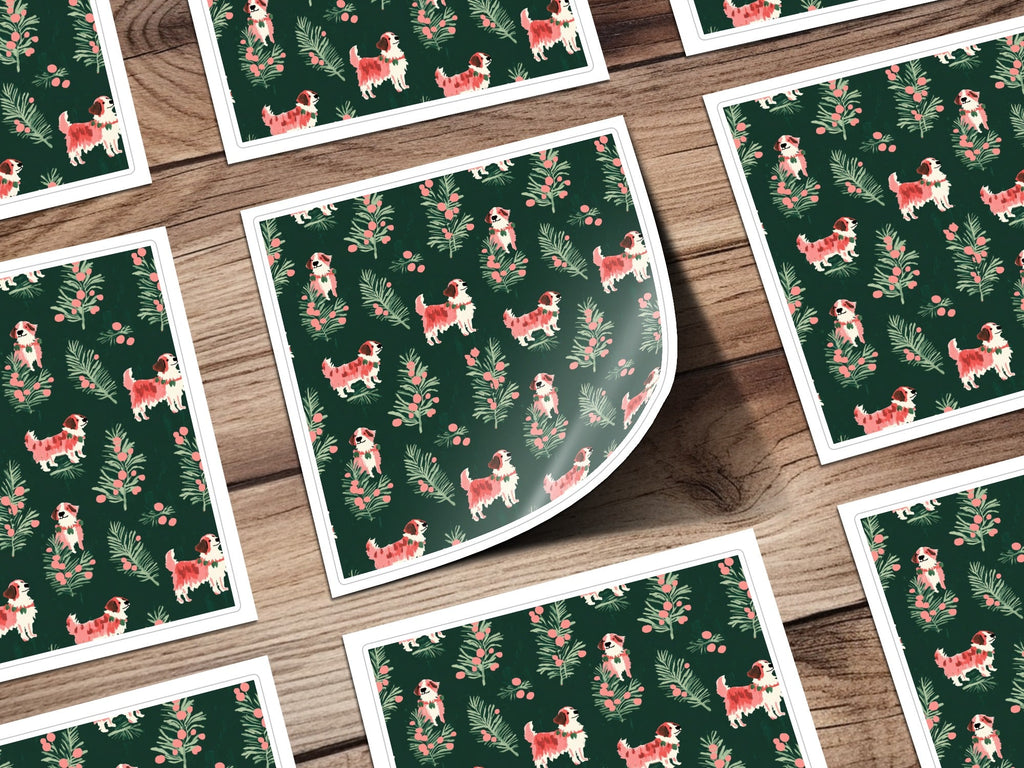 Saint Bernard Dog Digital Paper, Christmas Pattern, Seamless Pattern, Pet Lover Gift, Cute Puppy Pattern, Festive Design, Digital Download - Moore and Mountain