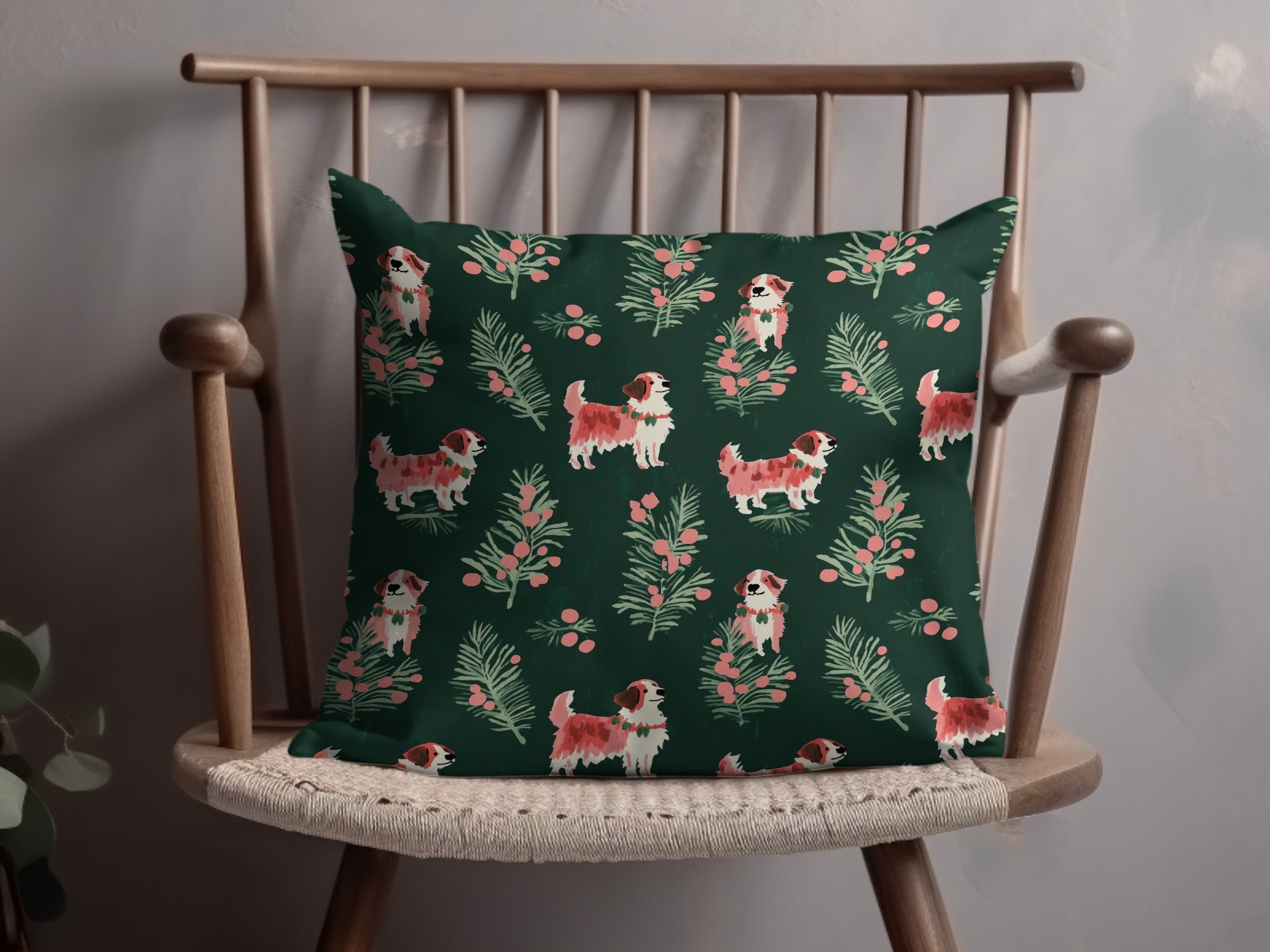 Saint Bernard Dog Digital Paper, Christmas Pattern, Seamless Pattern, Pet Lover Gift, Cute Puppy Pattern, Festive Design, Digital Download - Moore and Mountain