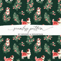 Saint Bernard Dog Digital Paper, Christmas Pattern, Seamless Pattern, Pet Lover Gift, Cute Puppy Pattern, Festive Design, Digital Download - Moore and Mountain