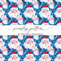 Santa Claus Pattern Digital, Christmas Digital Paper, Holiday Seamless Pattern, Festive Fabric Design, Seasonal Printable Art, Scrapbook - Moore and Mountain