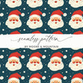 Santa Claus Seamless Pattern Digital Paper, Christmas Vector JPEG Files, Holiday Scrapbook Paper, Festive Fabric Design, Digital Download - Moore and Mountain