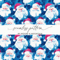 Santa Seamless Pattern, Christmas Digital Paper, Holiday Background, Festive Surface Design, Painting Style Digital Download - Moore and Mountain