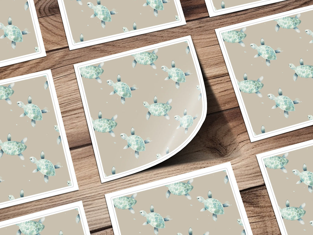 Sea Turtle Seamless Pattern Digital Paper, Ocean Animals Pattern, Nursery Decor, Marine Life Print, Reptile Pattern, Digital Download - Moore and Mountain