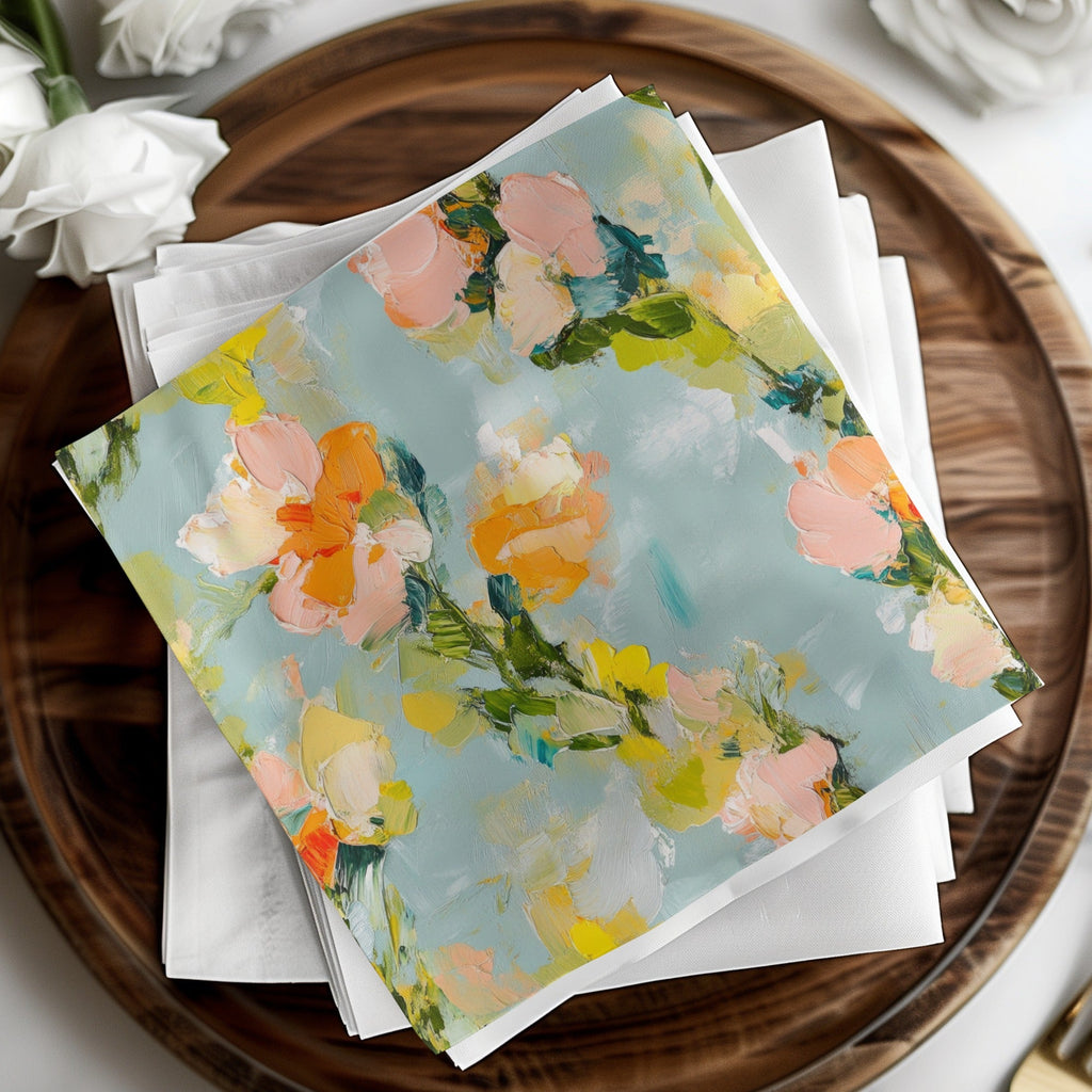 Seamless Acrylic Floral Impressionistic Painting Digital - Moore and Mountain