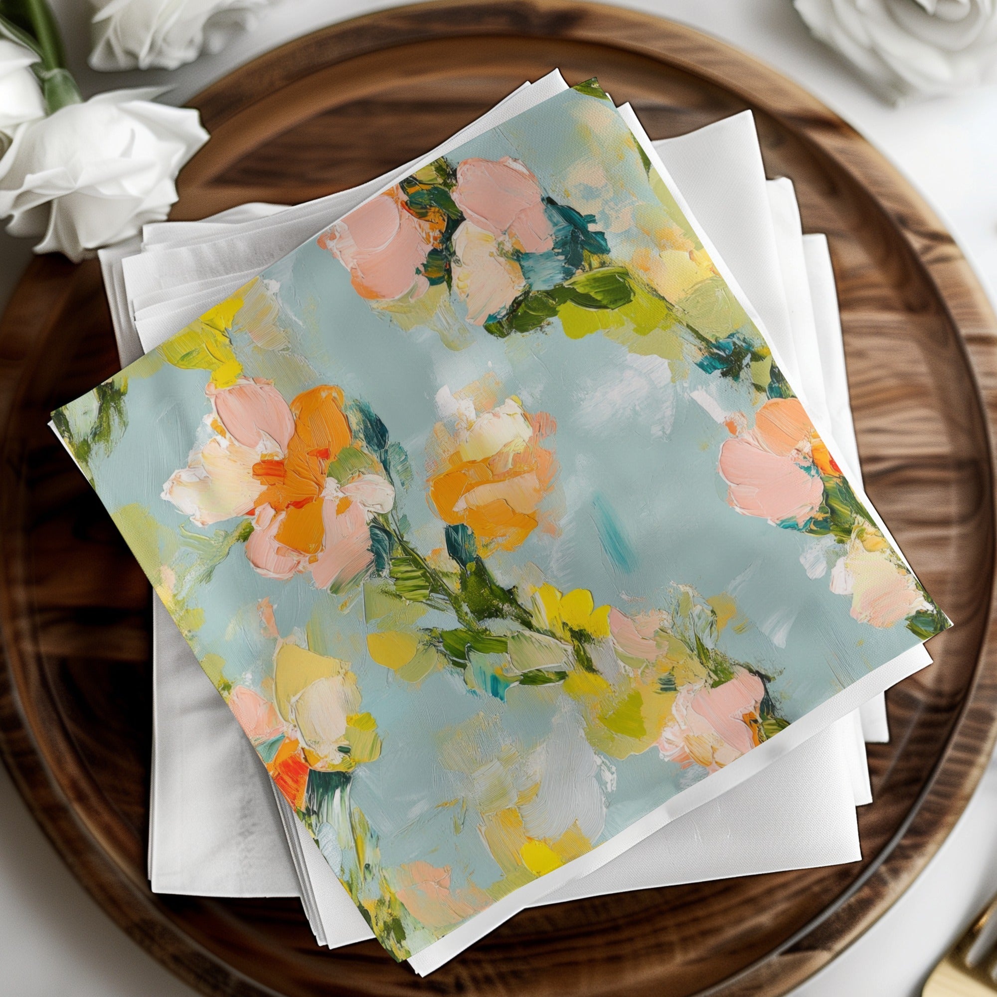 Seamless Acrylic Floral Impressionistic Painting Digital - Moore and Mountain