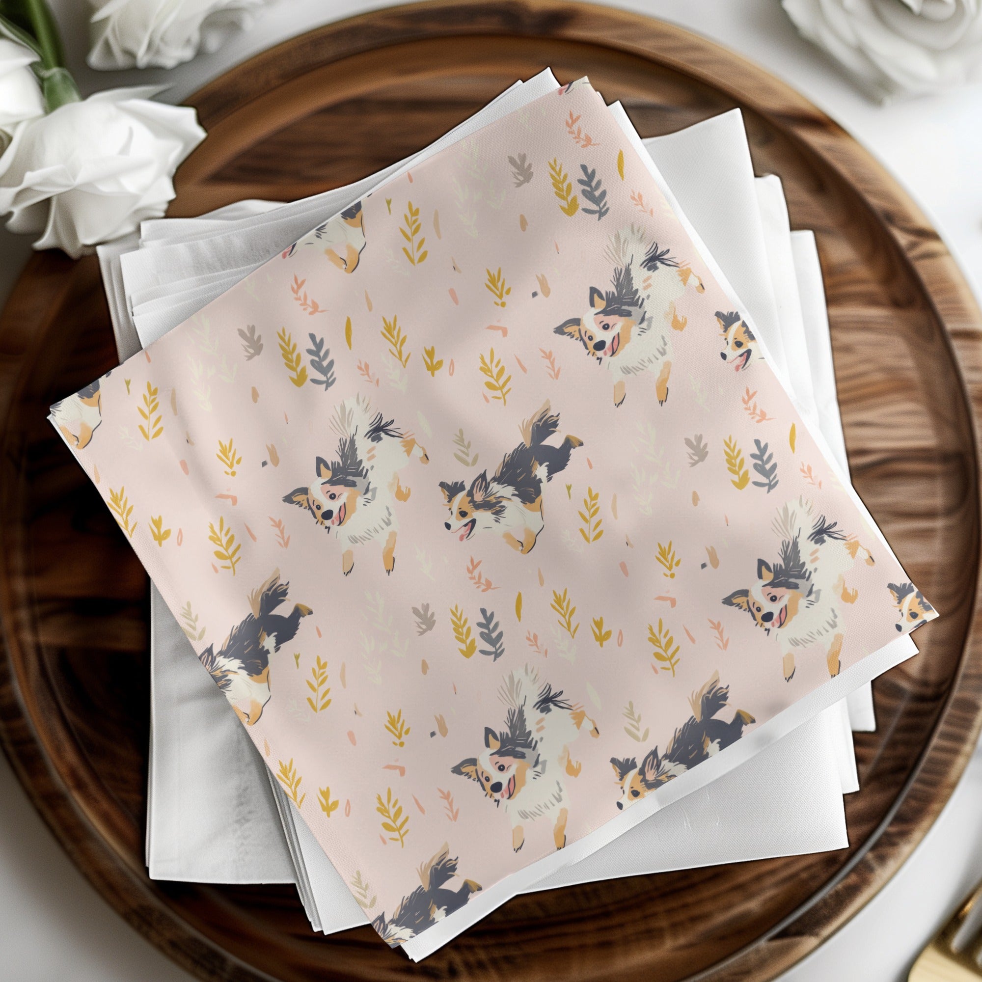 Seamless Australian Shepherd Background Digital Paper - Moore and Mountain