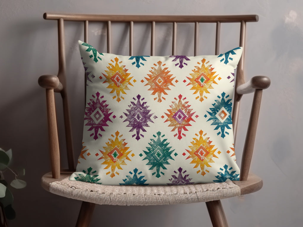 Vibrant Geometric Patterned Cushion for Home Decor