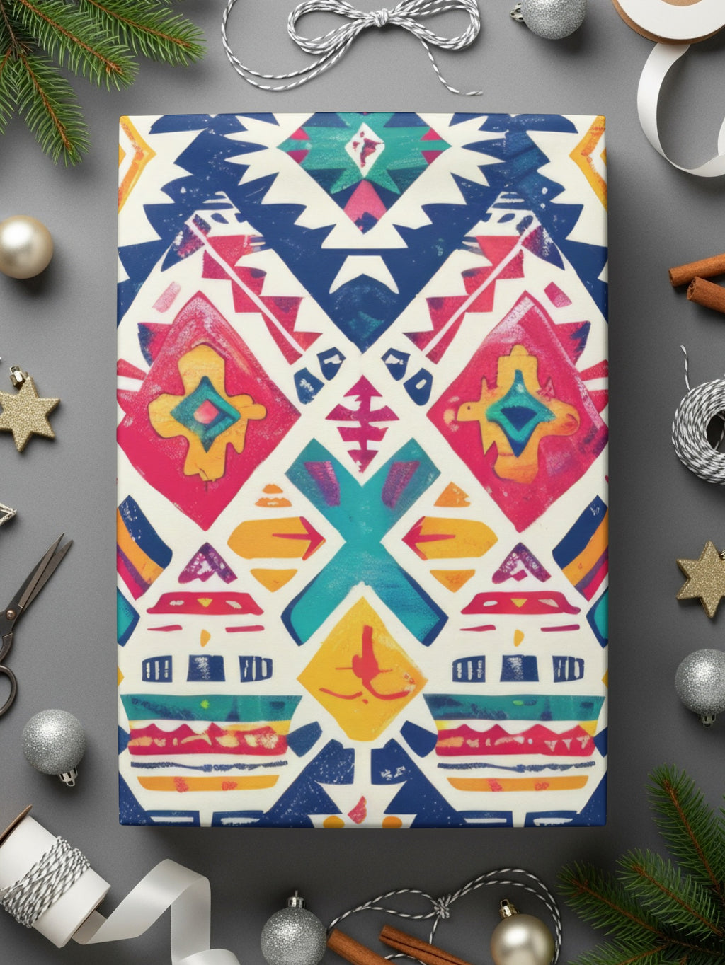 Colorful Geometric Pattern Gift Wrapping Paper Pack