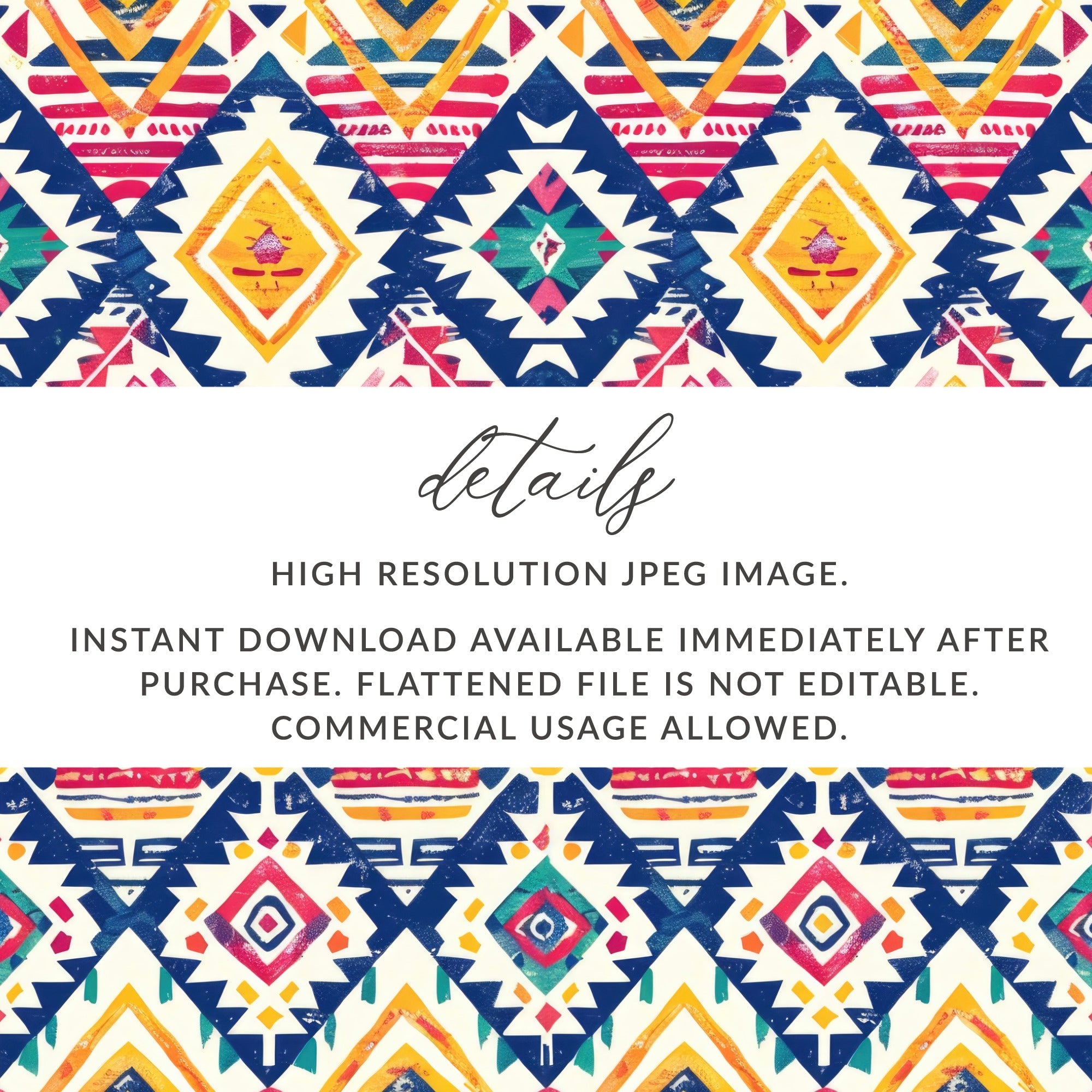 Colorful Geometric Aztec Pattern High Resolution JPEG Image
