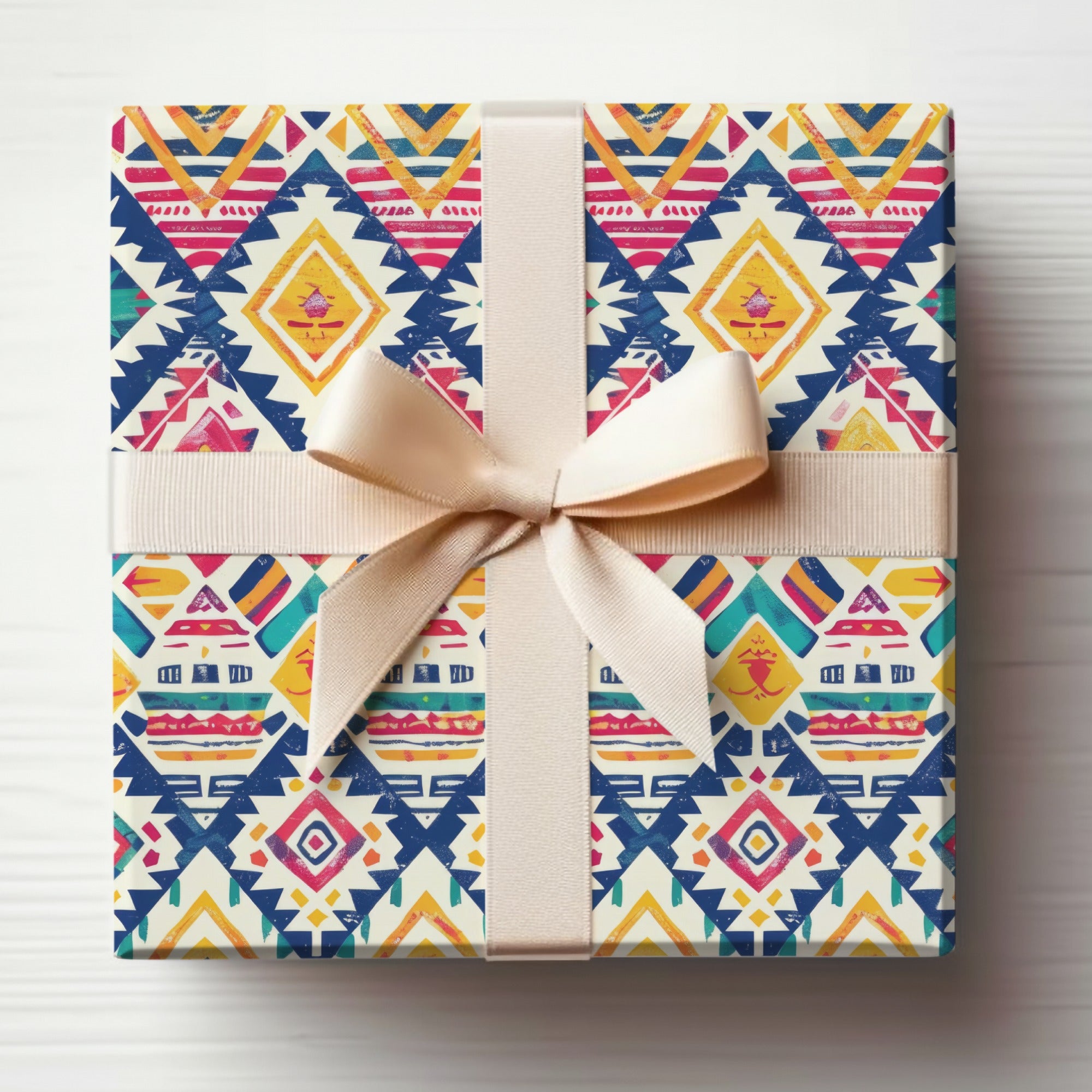 Vibrant Geometric Tribal Patterned Gift Box