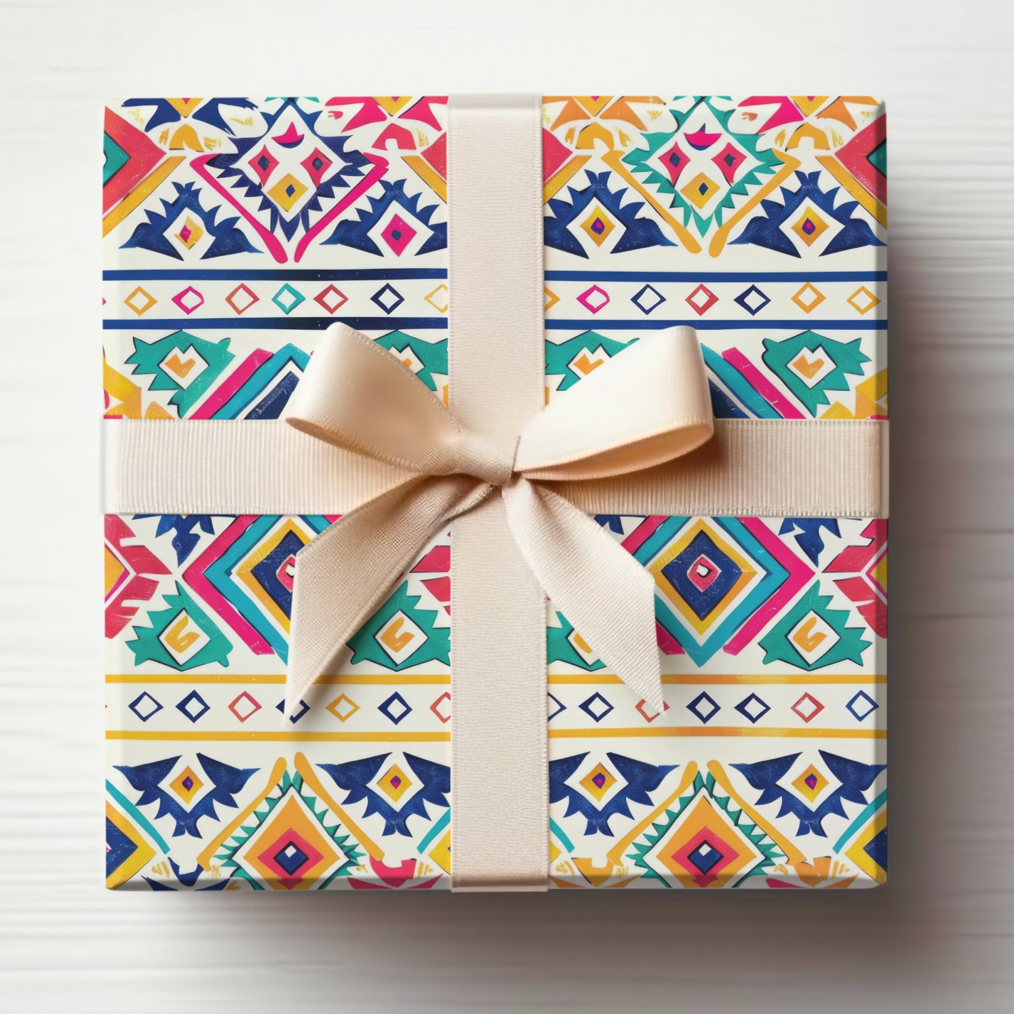 Vibrant Geometric Pattern Gift Wrapping Paper Product