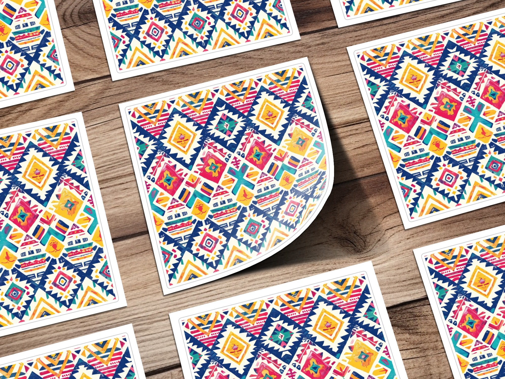 Colorful Geometric Aztec Pattern Sticker Bundle