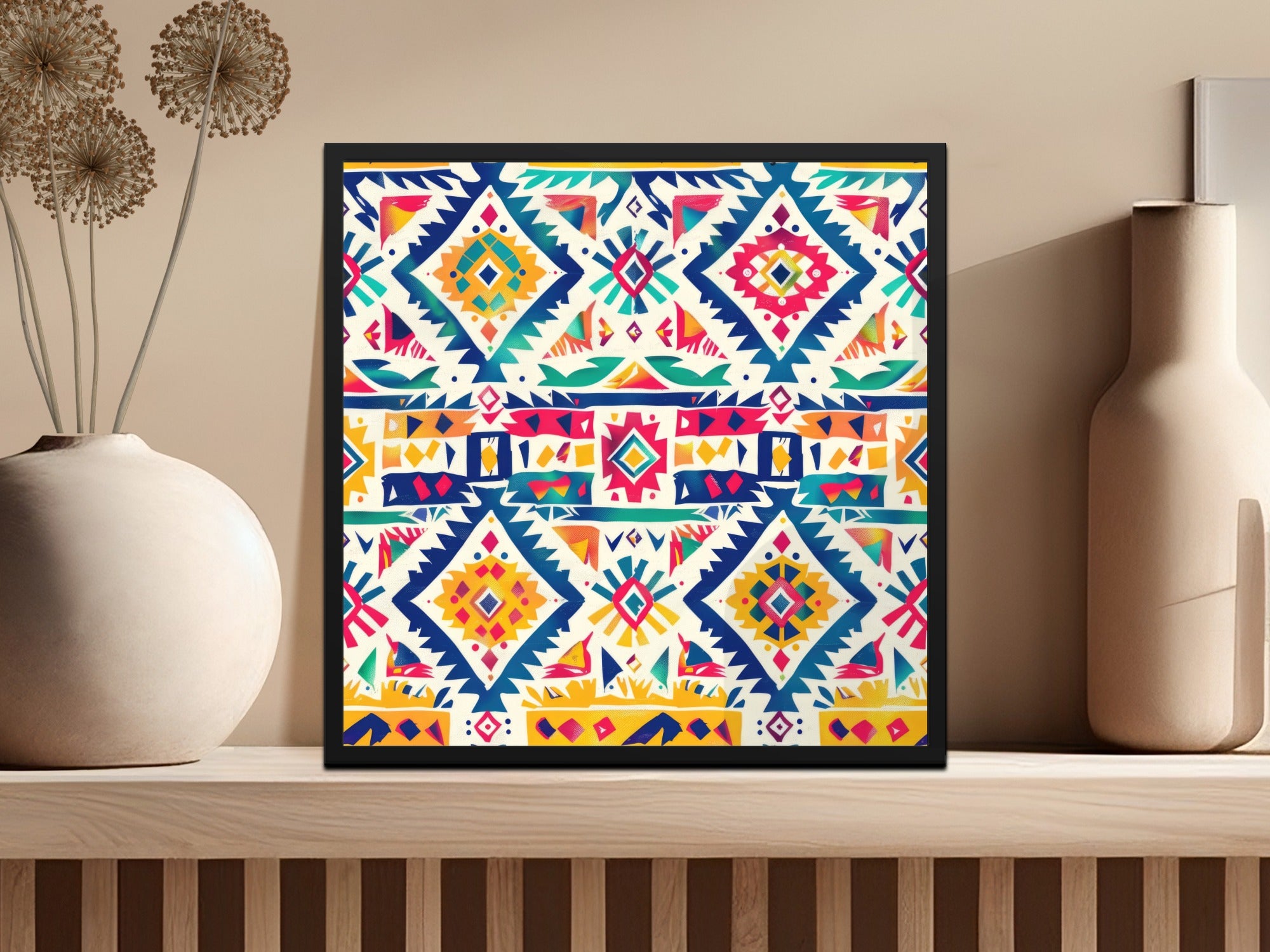 Vibrant Colorful Geometric Abstract Wall Art Product