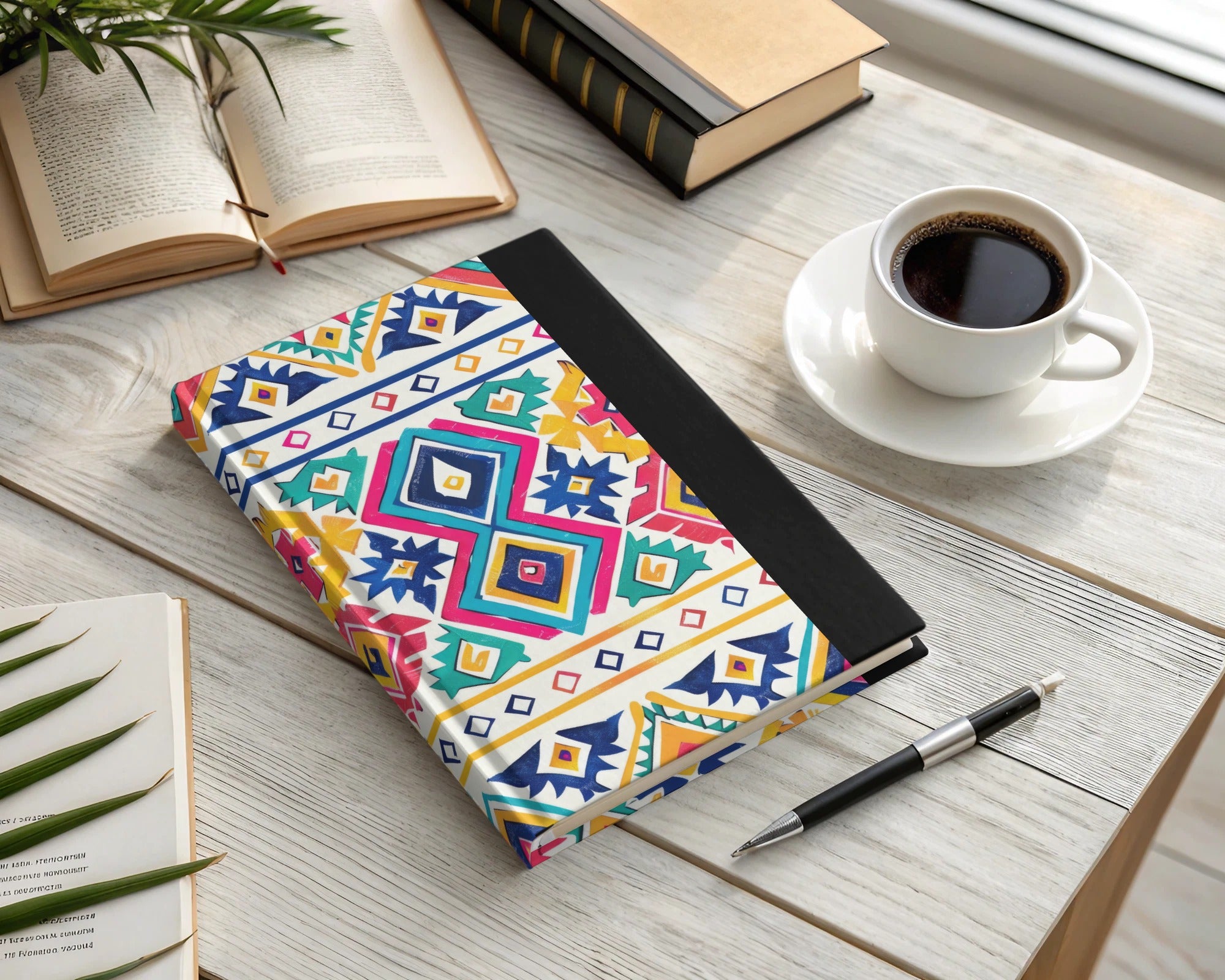 Colorful Geometric Pattern Hardcover Journal Product