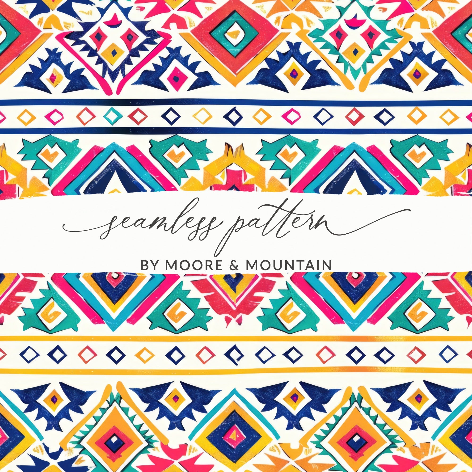 Vibrant Geometric Seamless Pattern Design by Moore & Mountain