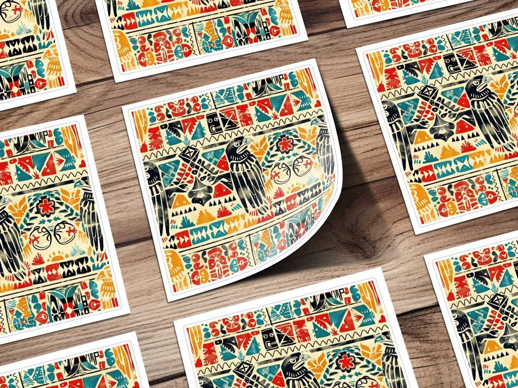 Colorful Southwestern Style Art Work Sticker Set