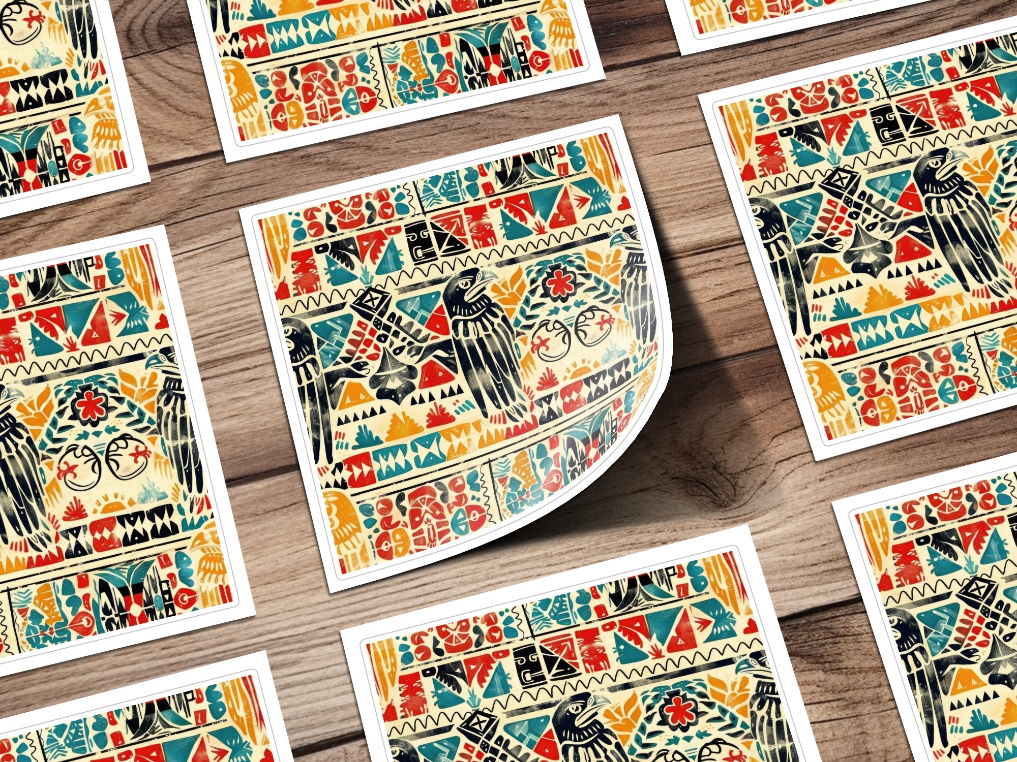 Colorful Southwestern Style Art Work Sticker Set