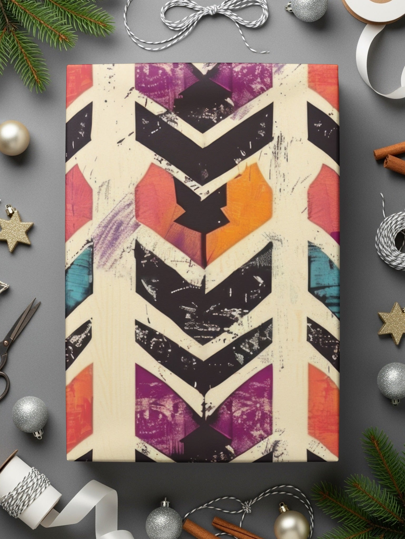 Colorful Geometric Pattern Wrapping Paper Holiday