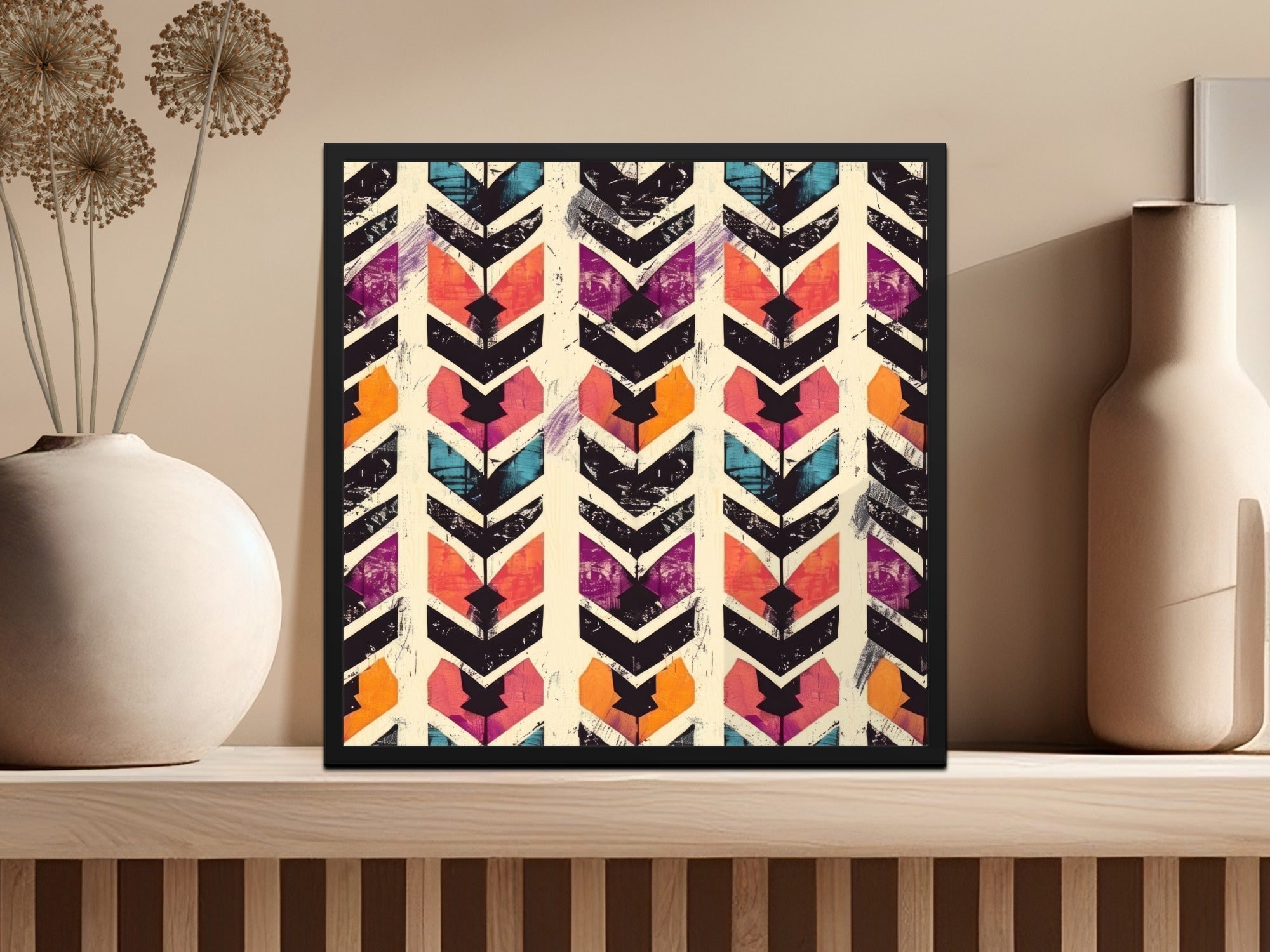 Vibrant Geometric Abstract Art Print for Modern Decor