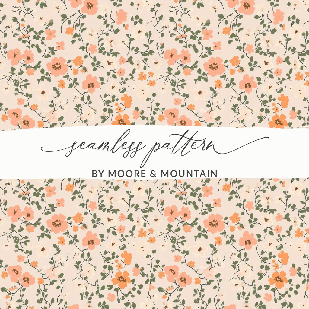 Seamless Blush Pink Flower Background Digital - Moore and Mountain
