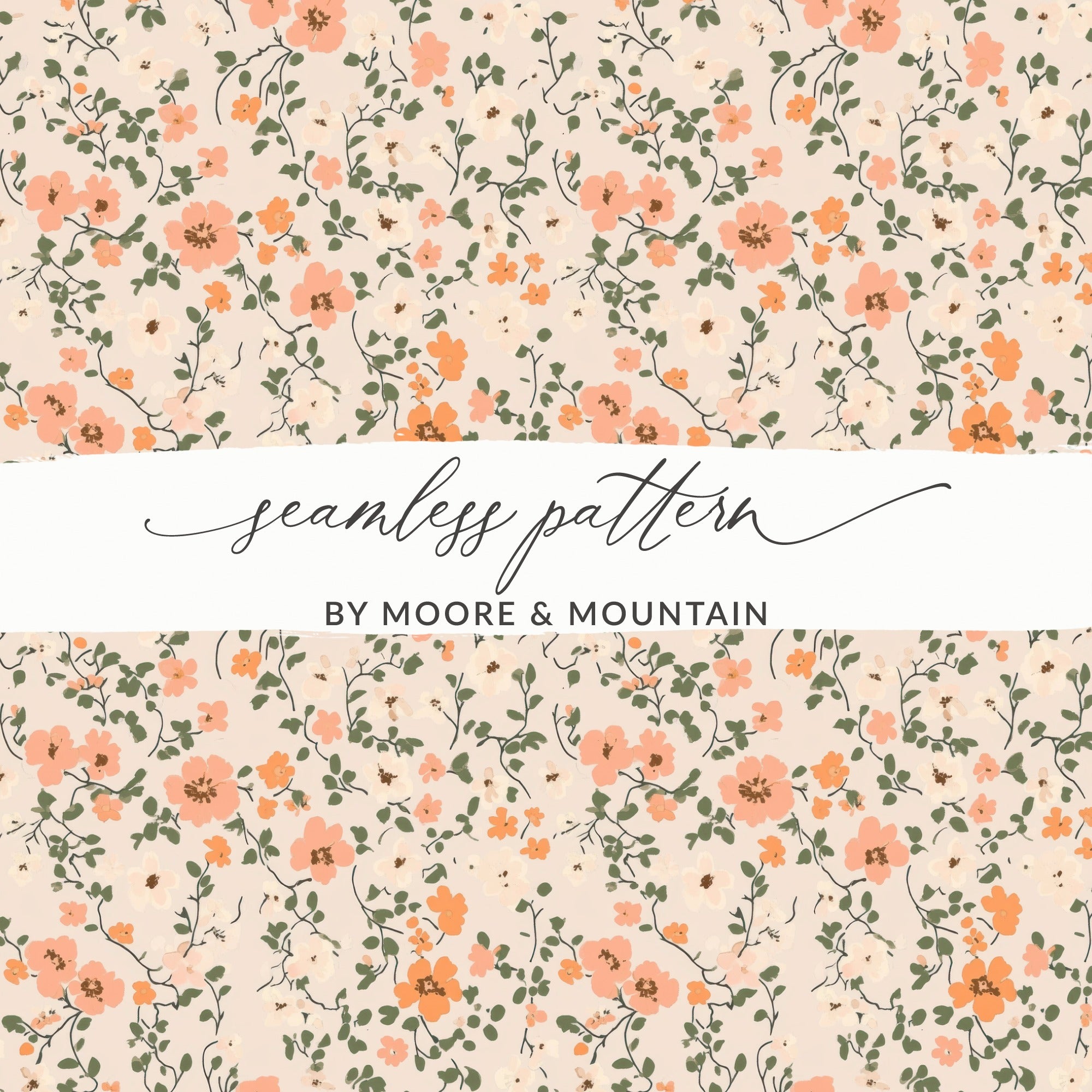 Seamless Blush Pink Flower Background Digital - Moore and Mountain