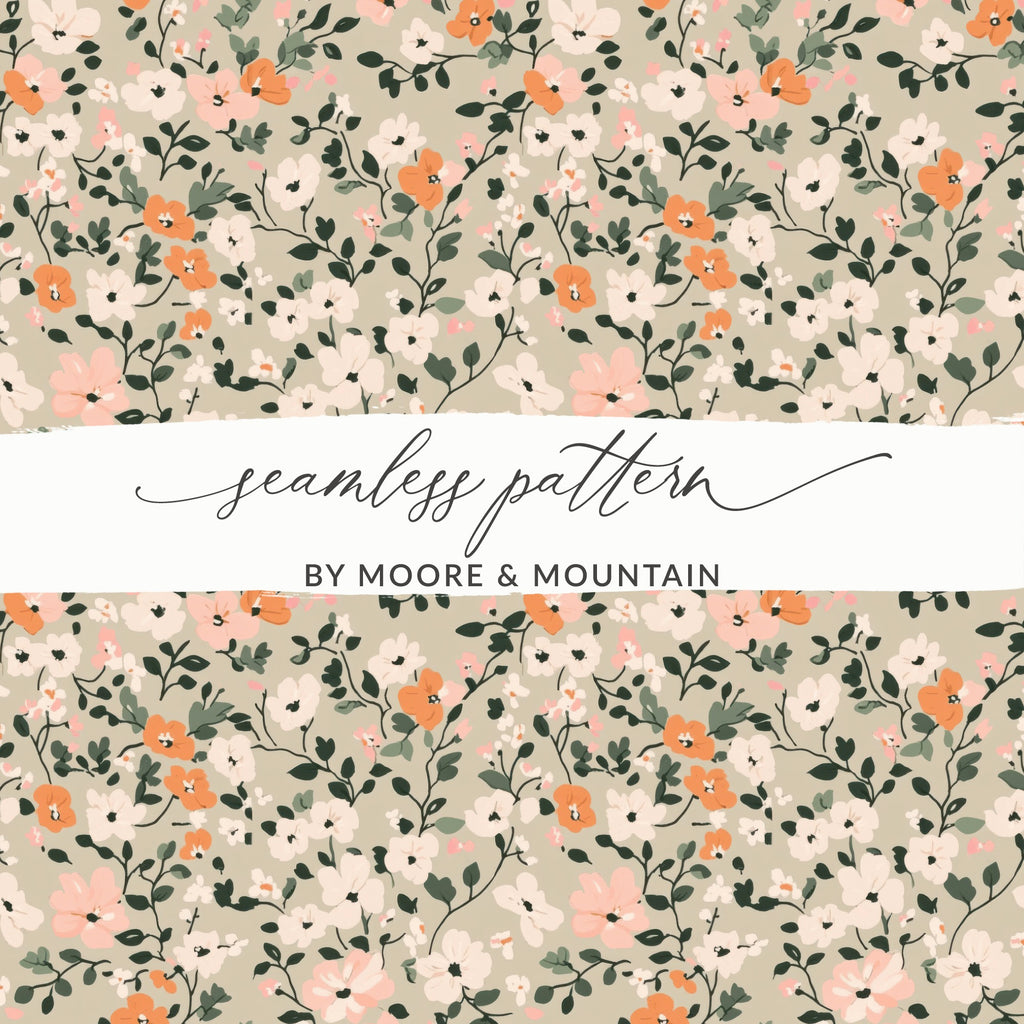Seamless Blush Pink Flower Background Digital - Moore and Mountain