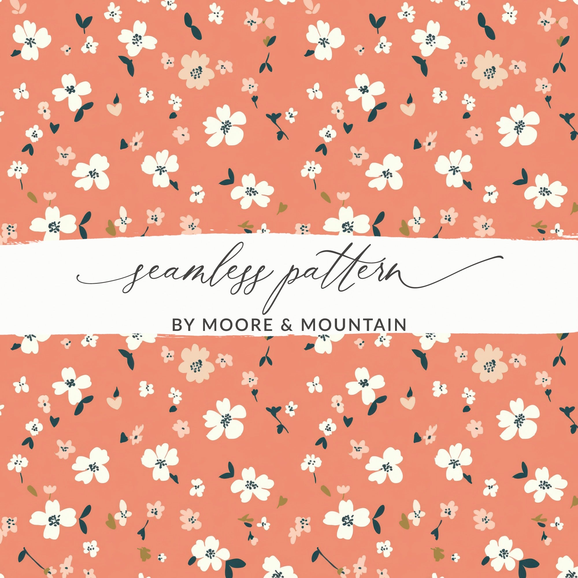 Seamless Blush Pink Flower Background Digital - Moore and Mountain