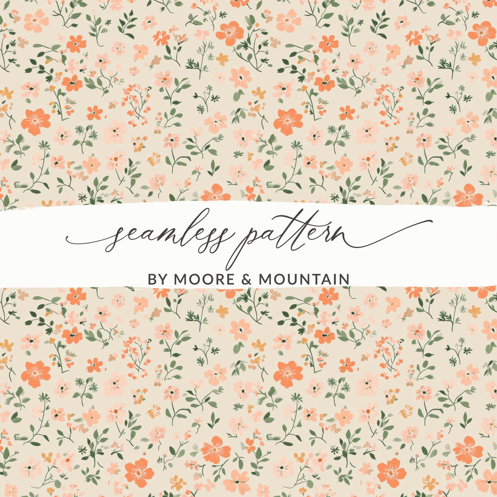 Seamless Blush Pink Flower Background Digital - Moore and Mountain
