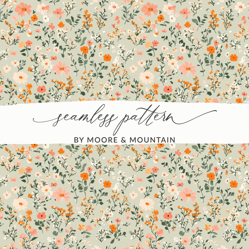 Seamless Blush Pink Flower Background Digital - Moore and Mountain