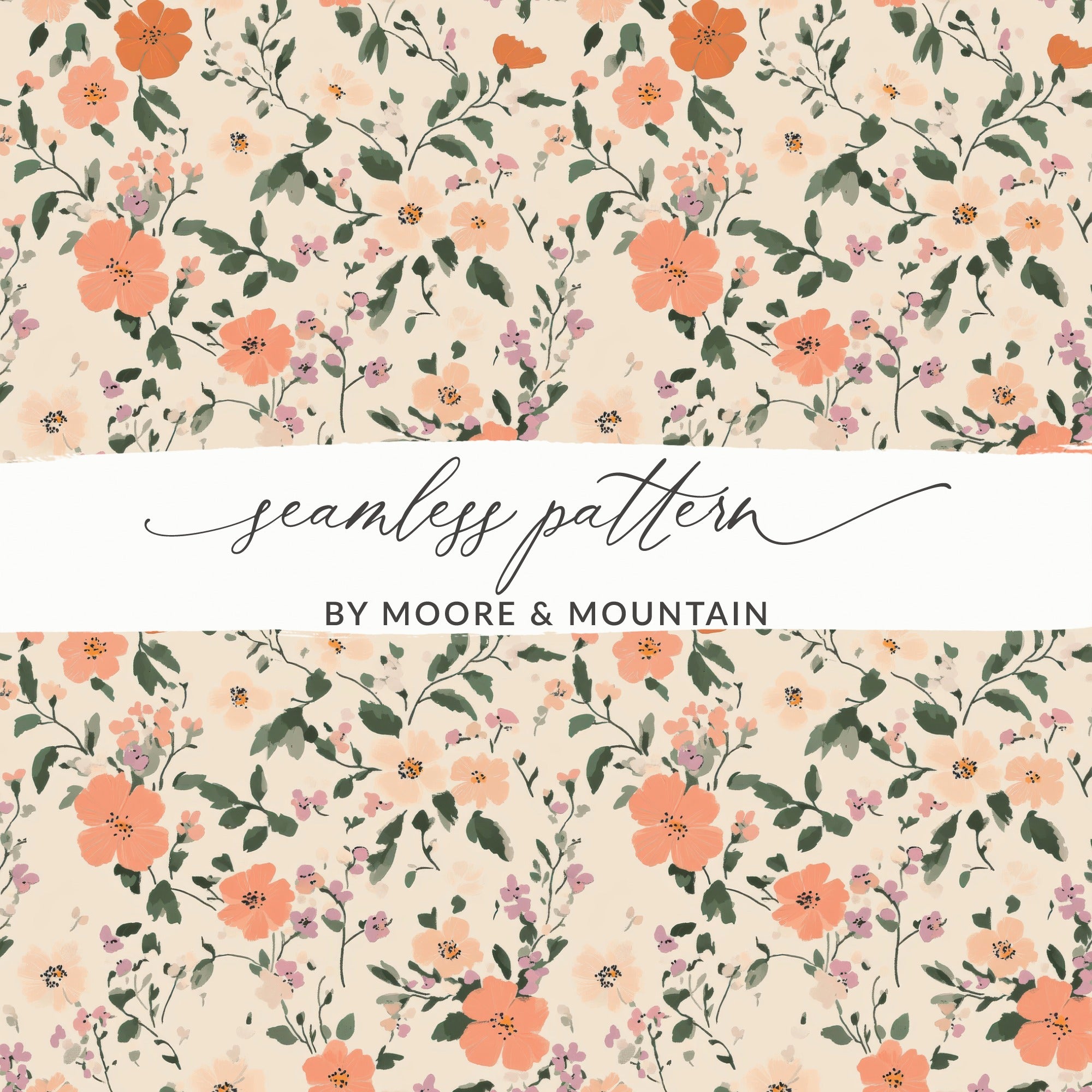 Seamless Blush Pink Flower Background Digital - Moore and Mountain