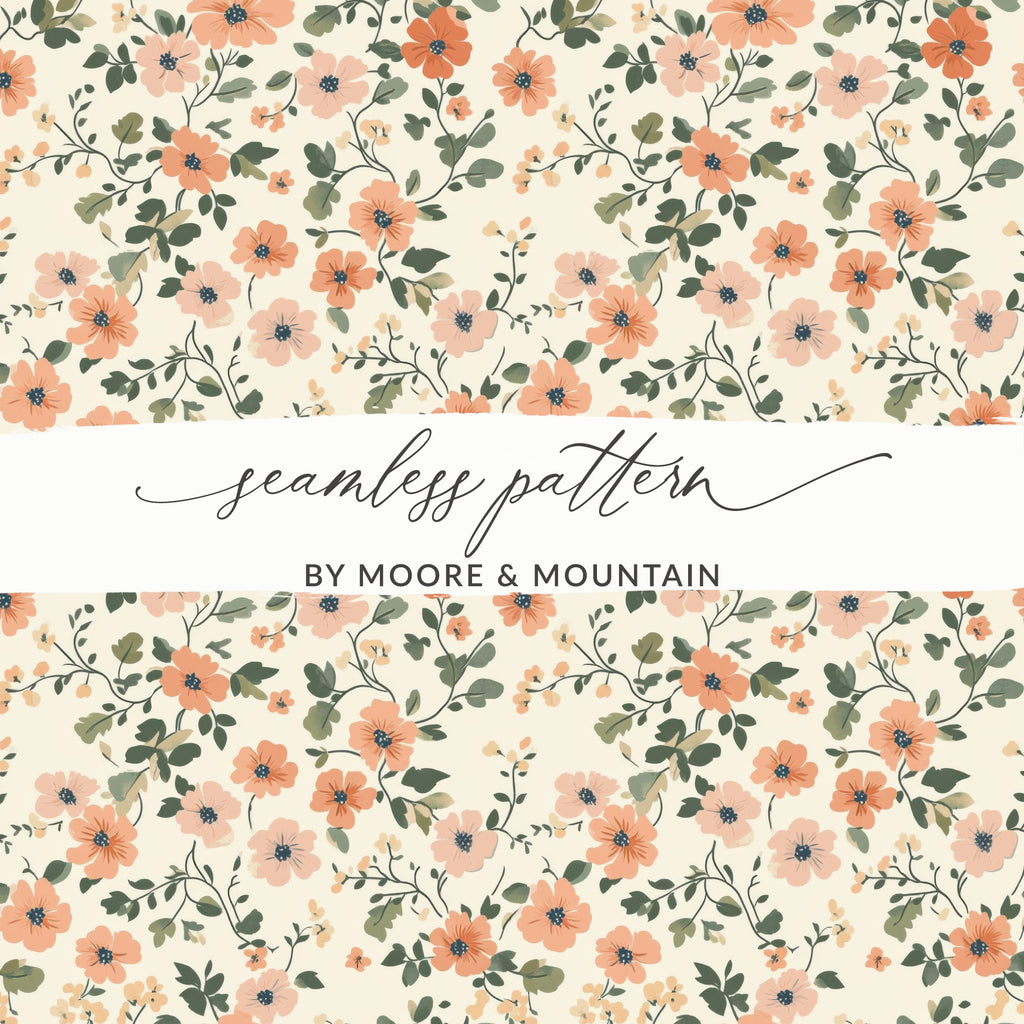Seamless Blush Pink Flower Background Pattern Designs - Moore and Mountain