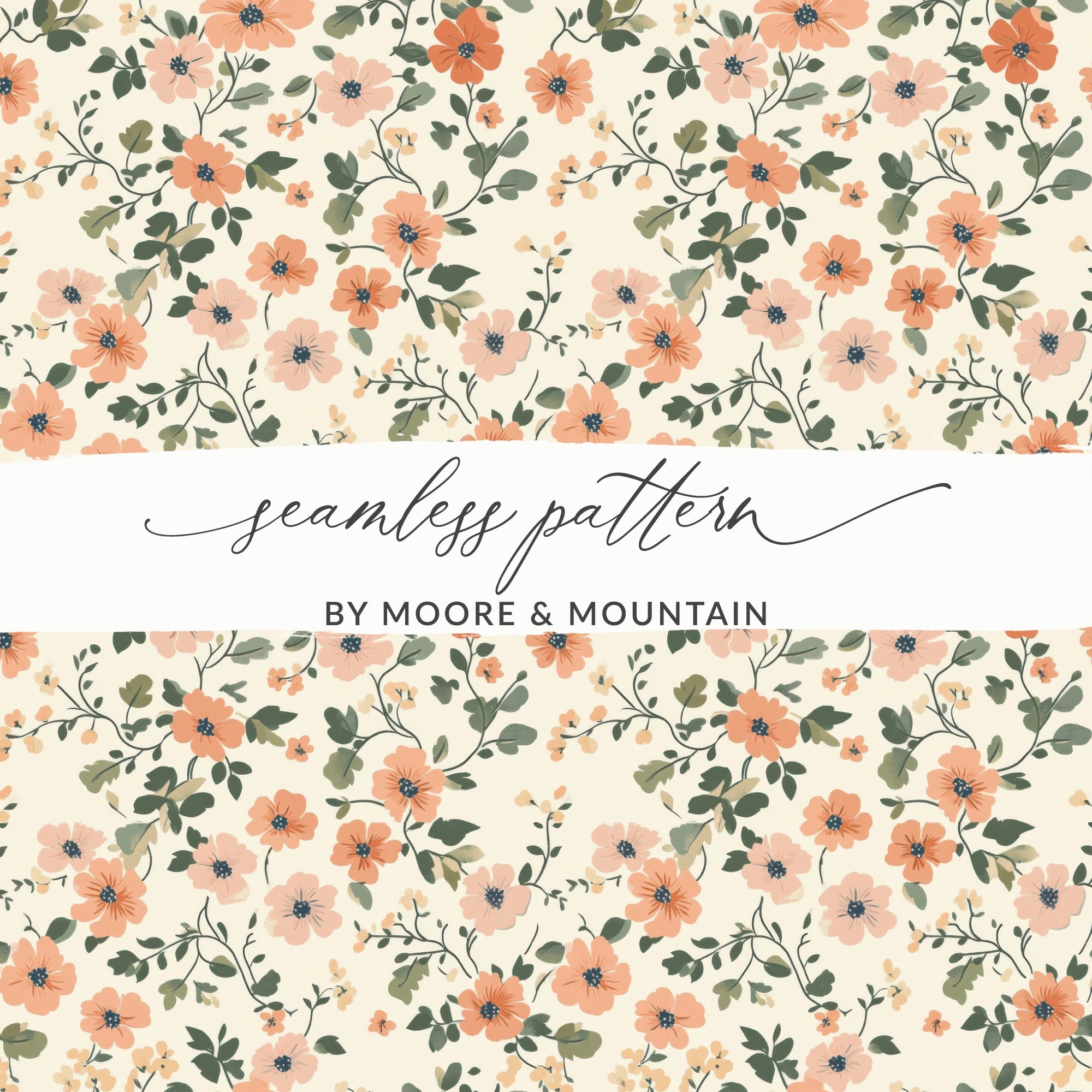 Seamless Blush Pink Flower Background Pattern Designs - Moore and Mountain