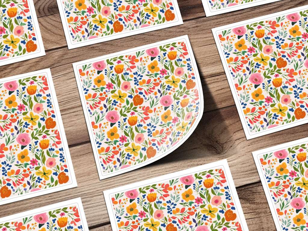 Colorful Floral Pattern Design Square Paper product